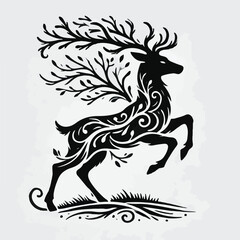 Deer silhouette vector image