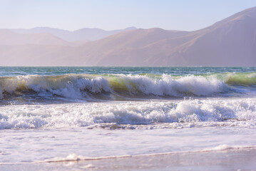 Crashing Waves at Baker Beach in San Francisco California