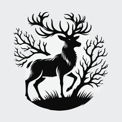 Deer silhouette vector image