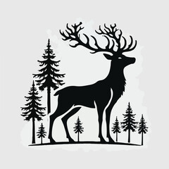 Deer silhouette vector image
