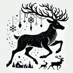 Deer silhouette vector image