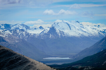 Mountans peak with blue sky and cloud