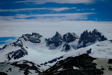 Mountans peak with blue sky and cloud