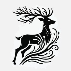 Deer silhouette vector image