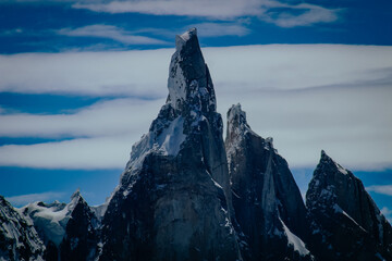Mountans peak with blue sky and cloud