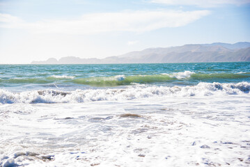 Relaxing Waves at Baker Beach in San Francisco