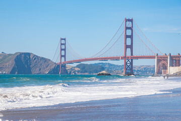 Golden Gate Bridge from Baker Beach in San Francisco California