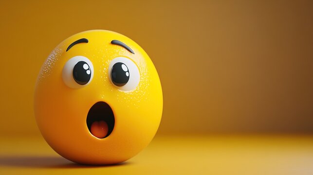 Astonished face three dimensional emoji 