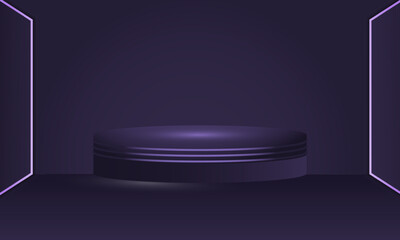 Stage podium with light on a bright display Background. abstract shiny Podium vector template.