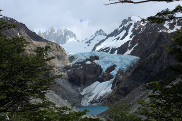 glacier and lake in Patagonia