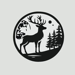 Deer silhouette vector image