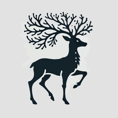 Deer silhouette vector image