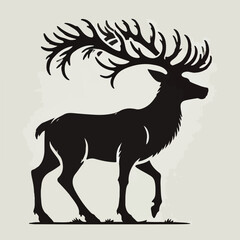 Deer silhouette vector image