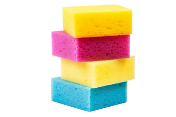 Bright Multicolored Dishwashing Sponges for Cleaning