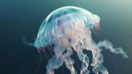Luminous Jelly. Underwater bioluminescence art