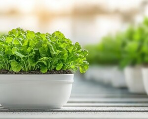 Fototapeta premium IoTenhanced hydroponics farm with realtime sensor feedback on nutrients and water usage, maximizing plant growth