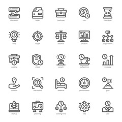 Business Productivity icon pack for your website, mobile, presentation, and logo design. Business Productivity icon outline design. Vector graphics illustration and editable stroke.