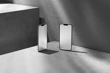 Realistic Smartphone Mockup Template with Elegant Minimal Background

