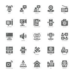 Communication Core icon pack for your website, mobile, presentation, and logo design. Communication Core icon glyph design. Vector graphics illustration and editable stroke.