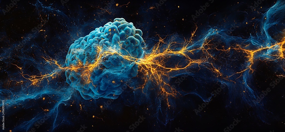 Aufkleber abstract representation of neural connections and energy flow in a cosmic setting.
