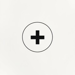 Obraz premium Simple plus sign in a circle.