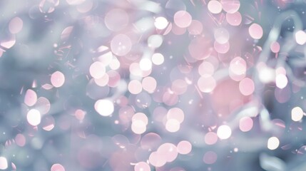 Blurred light pastel bokeh background with white and pink lights wallpaper background