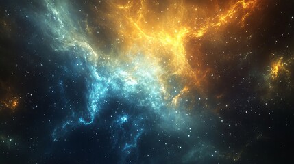 Obraz premium Stunning Cosmic Background with Bright Nebula and Sparkling Stars