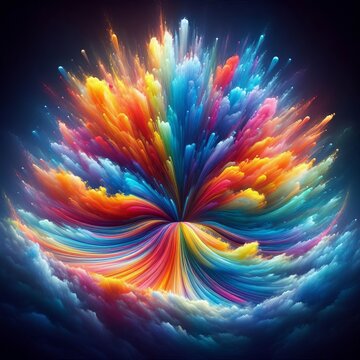 133 Rainbow Explosion A burst of vibrant colors forming a rainbo