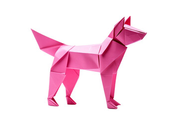 Pink Origami Dog Design