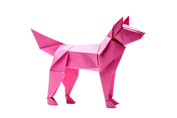 Pink Origami Dog Design