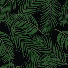  palm aop silhouette tropical green palm leaf and coconut leaf vector.