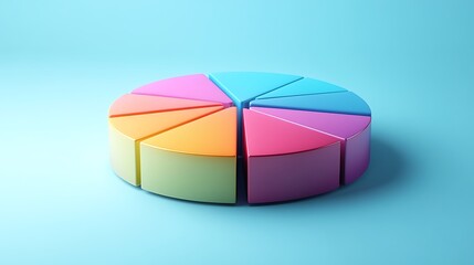 Obraz premium Colorful pie chart representation digital background graphic design