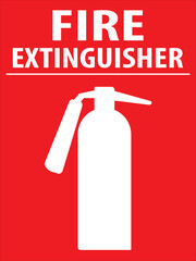 Fire extinguisher red color sign vector.eps