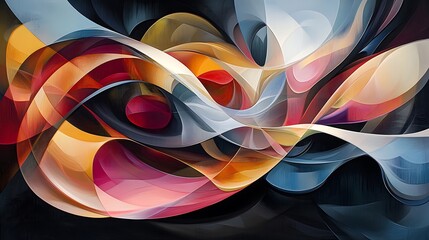 Dynamic abstract art swirls digital gallery colorful design modern