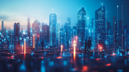 abstract professional business team people innovation connection of line from nail node to node on Smart Innovation city with connection cyber security network reciprocity , networking concept