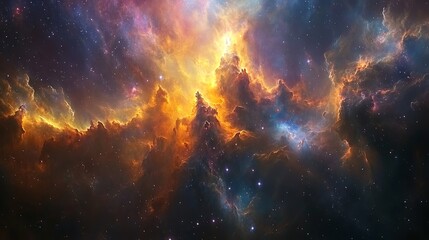 Stunning cosmic explosion outer space digital art nebula scene