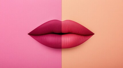 Lips outlined with a berrytoned liner and filled with a matching satin lipstick for an elegant pop of color