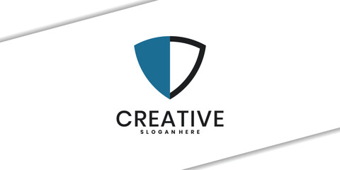 Creative shield logo icon design template