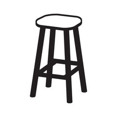 Bar Stool silhouette vector illustration icon design