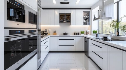 Fototapeta premium 2025 Creative Projects vision and future. Modern kitchen with sleek design and ample natural light.