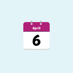 April 6th: Calendar Date Icon