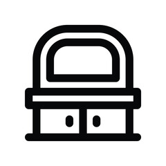 dressing table icon. vector line icon for your website, mobile, presentation, and logo design.