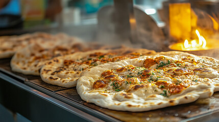 freshly cooked flatbreads with a soft and fluffy texture, highlighting their homemade appeal