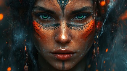 red christmas with golden glittering stars, banner with copy space, created with generative AI technology