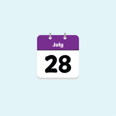 July 28th: Calendar Date Image