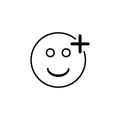 add emoji icon, simple flat style, illustration, logo sign symbol pictogram template, for ui or ux isolated on white for mobile app, editable