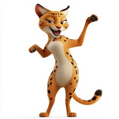 Fototapeta premium 3d rendered illustration of a serval standing