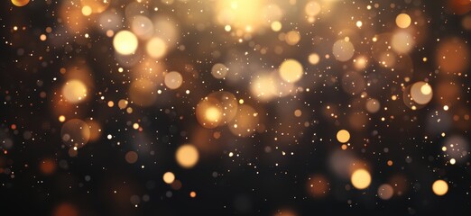 Fototapeta premium 美しい金色の光が舞う夜空の幻想的な瞬間