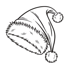 Santa hat collection isolated on white background Vector illustration