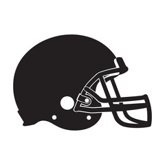 American footballer helmet silhouette vector